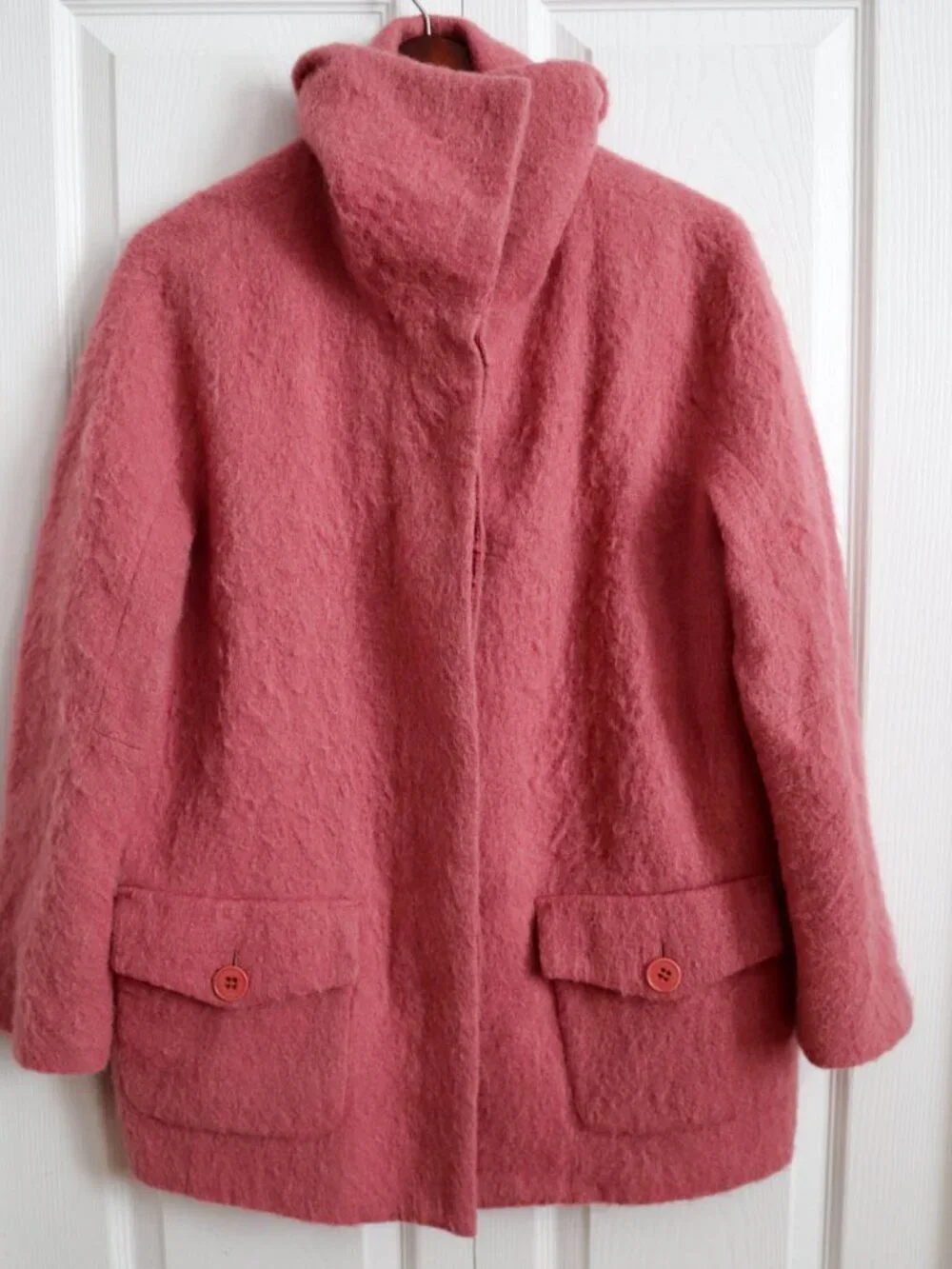 Talbots Petites Wool Alpaca Mohair Blend Jacket Coat Pink Sz M - Picture 8 of 10